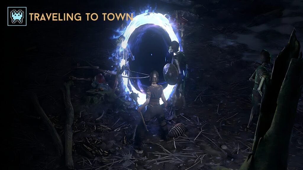 Traveling to town in Path of Exile 2