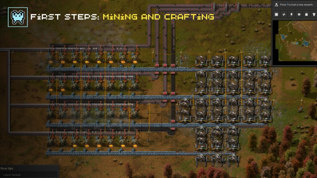 Mining and crafting in Factorio