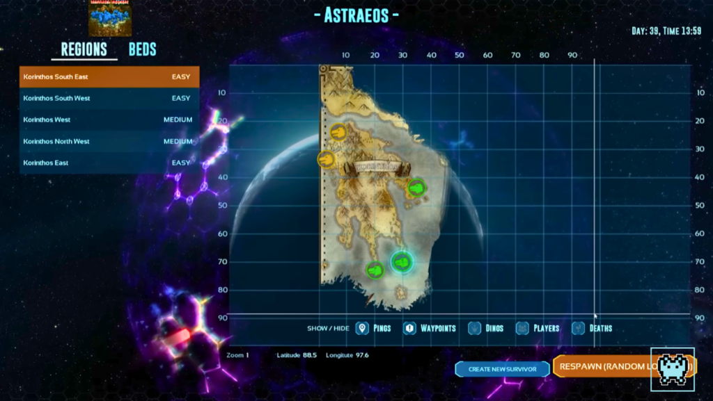 spawn locations in Ark Astraeos