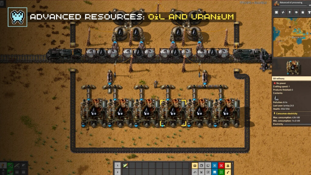 Oil and Uranium in Factorio