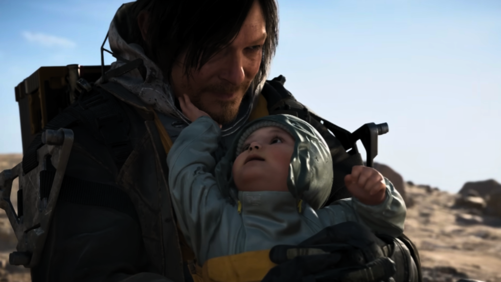 Official Death Stranding 2 cover art featuring Sam Bridges and the game’s logo.